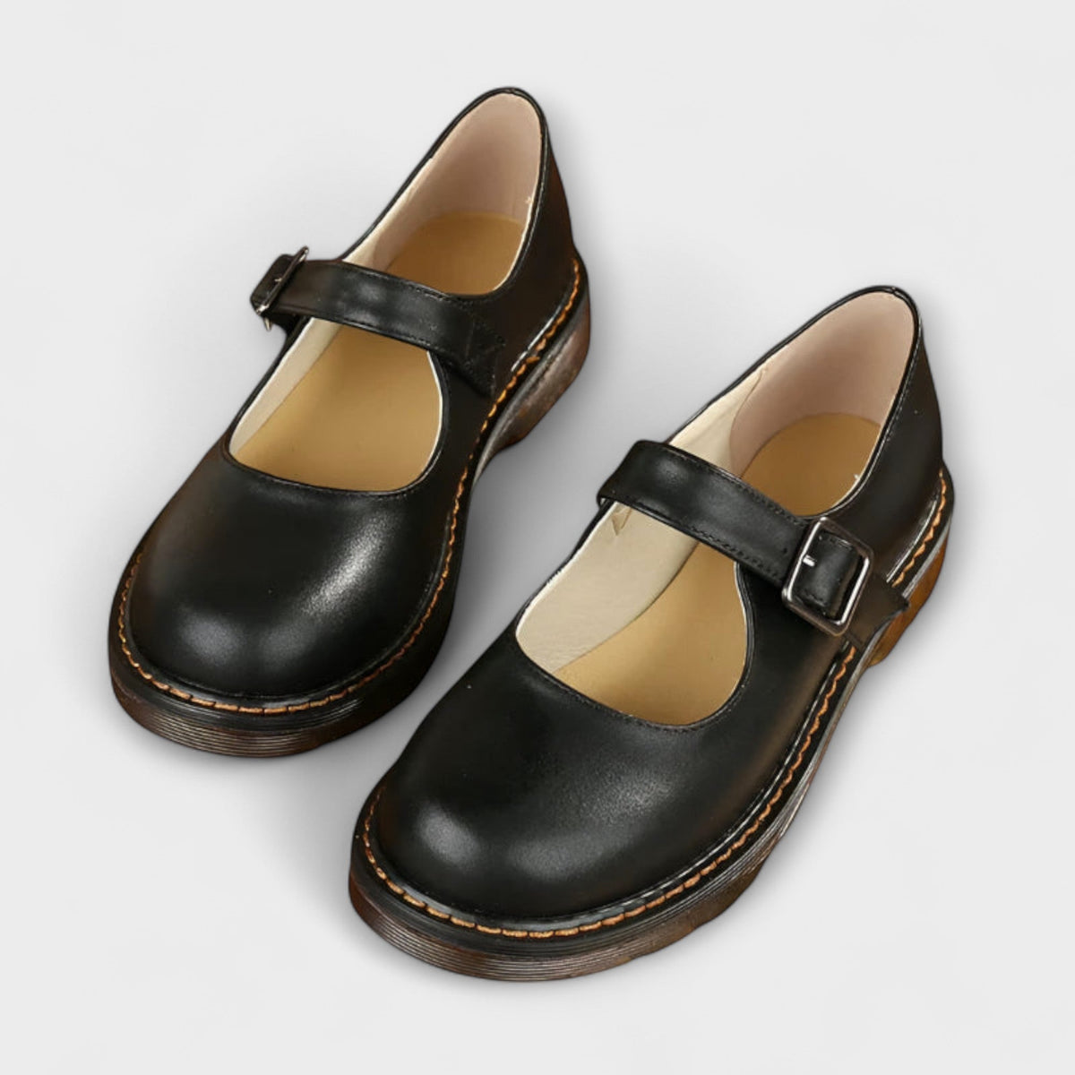 Women's Orthopedic Mary Jane Buckle Shoes - Black