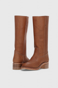 Women's Knee-High Boots with Elevated Heel