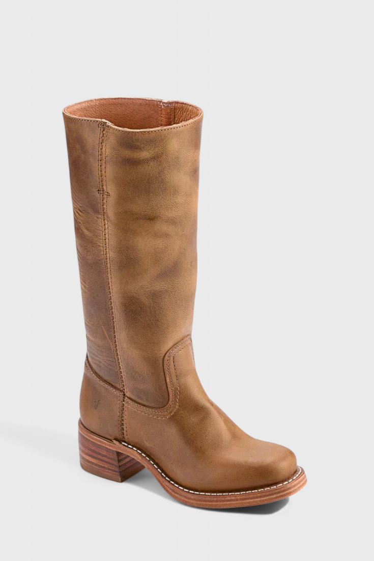 Women's Knee-High Boots with Elevated Heel