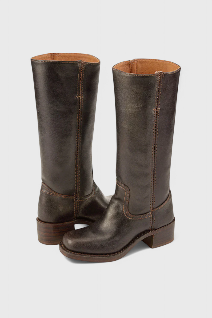 Women's Knee-High Boots with Elevated Heel