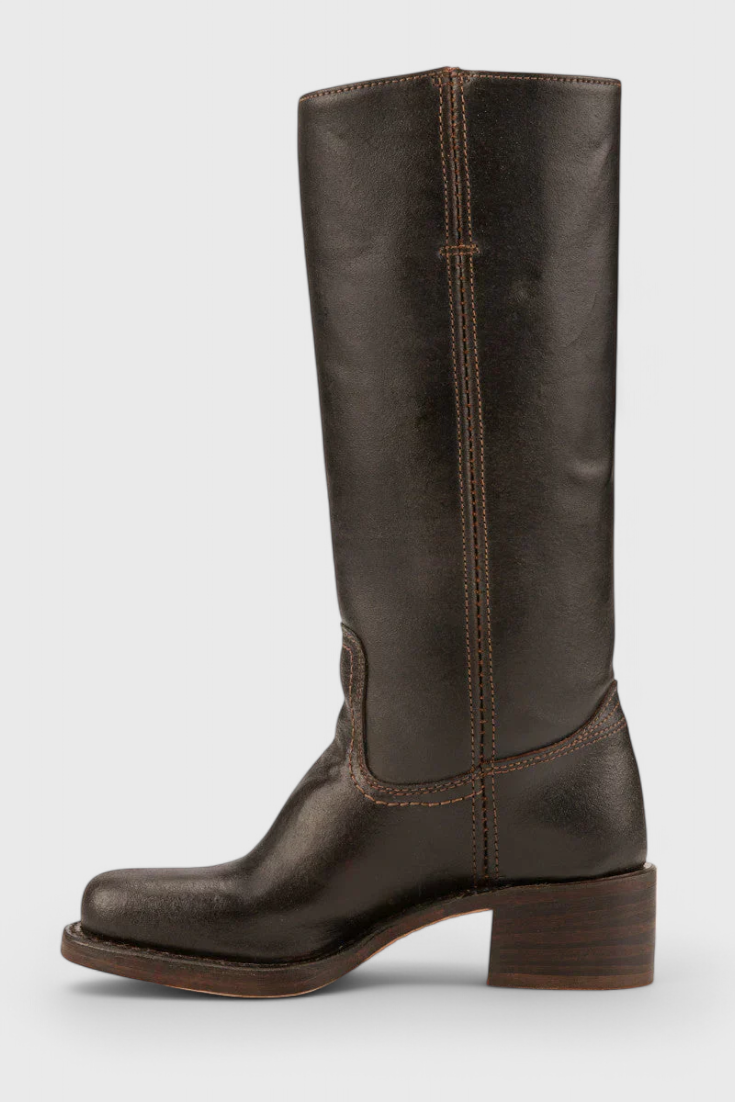 Women's Knee-High Boots with Elevated Heel