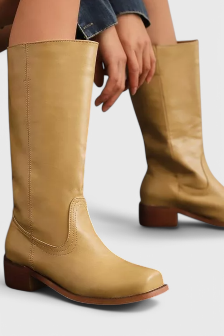 Women's Knee-High Boots with Elevated Heel