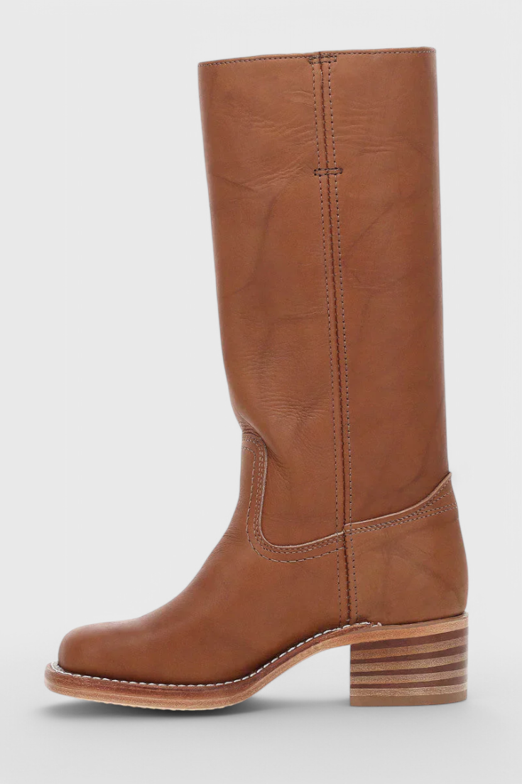 Women's Knee-High Boots with Elevated Heel