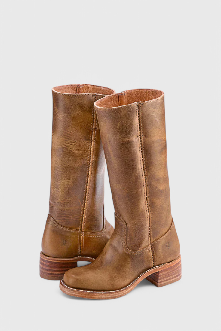Women's Knee-High Boots with Elevated Heel