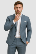 Men's Slim Fit Blazer and Trouser Suit - Blue