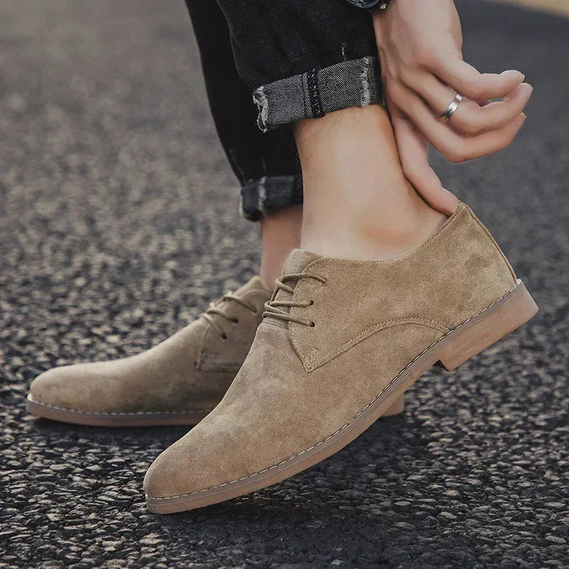 Men's Vegan Suede Lace-Up Oxford Shoes