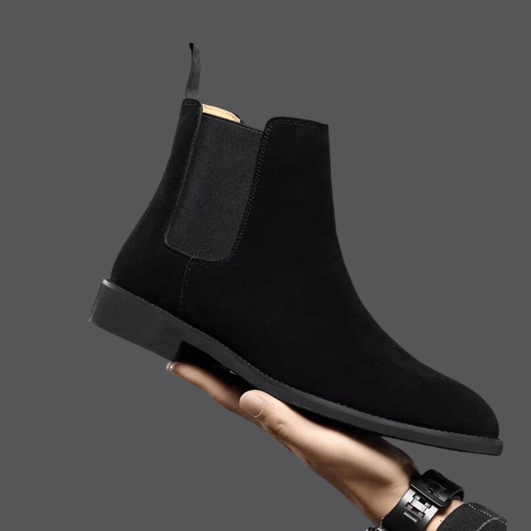 Men's Suede Chelsea Boots with Elastic Side Panels