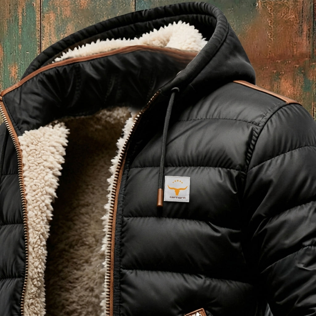 Men's Sherpa-Lined Western Snap-Button Jacket