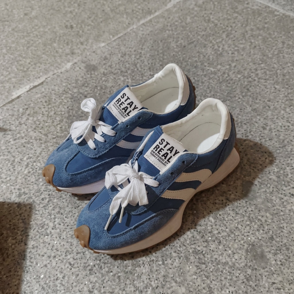 Women's Lightweight Orthopedic Sneakers with Arch Support - Blue White