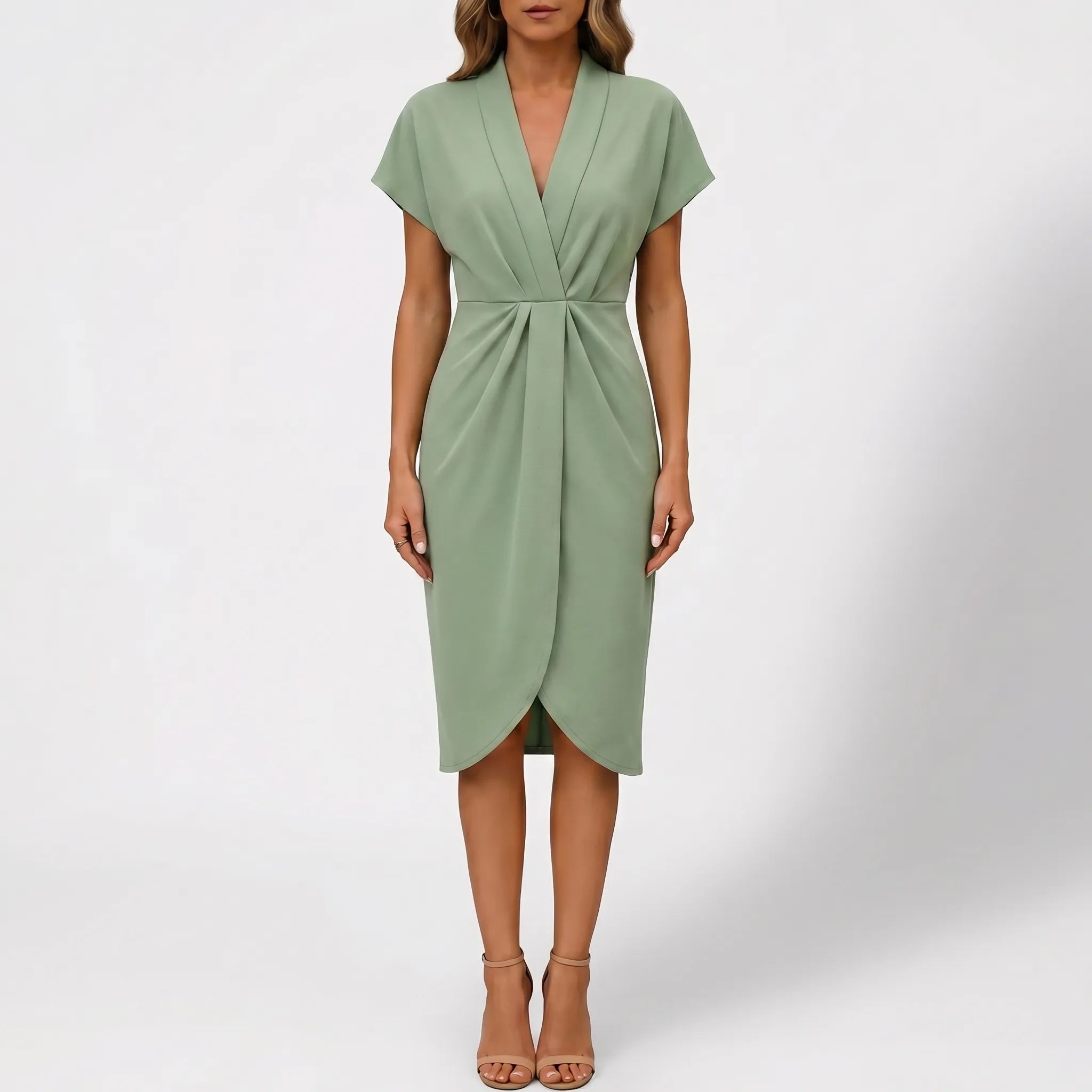 Women’s V-Neck Wrap Midi Dress