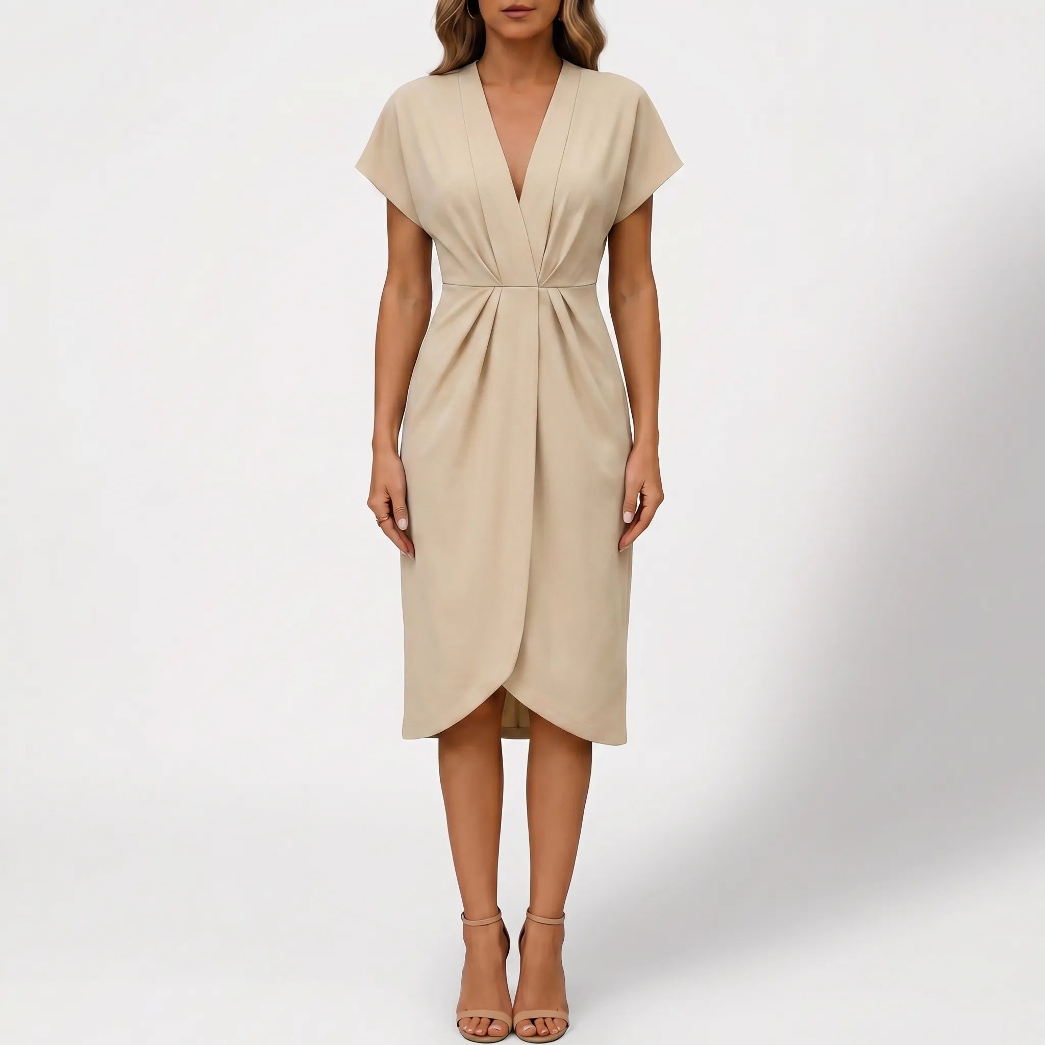 Women’s V-Neck Wrap Midi Dress