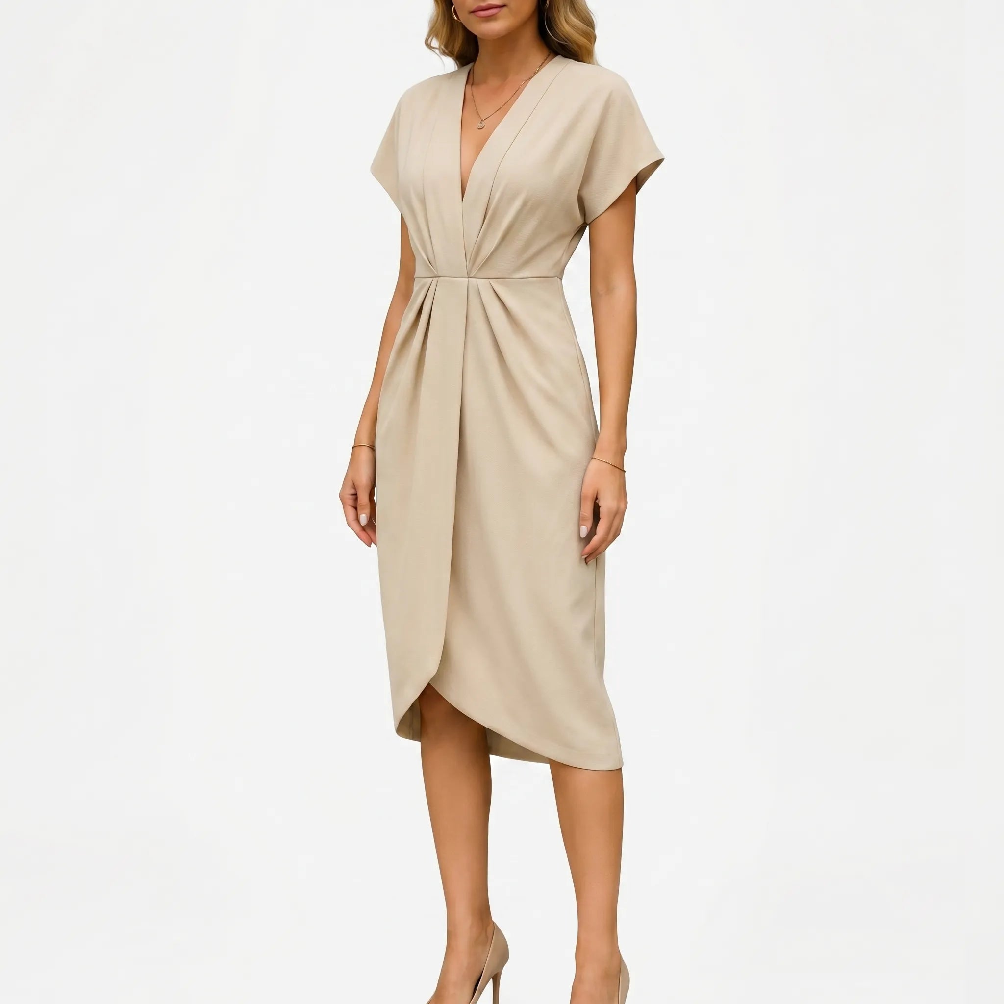 Women’s V-Neck Wrap Midi Dress