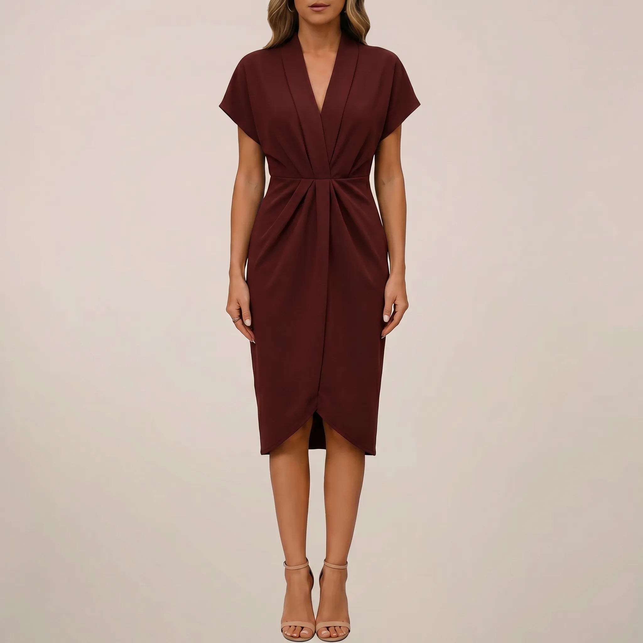 Women’s V-Neck Wrap Midi Dress