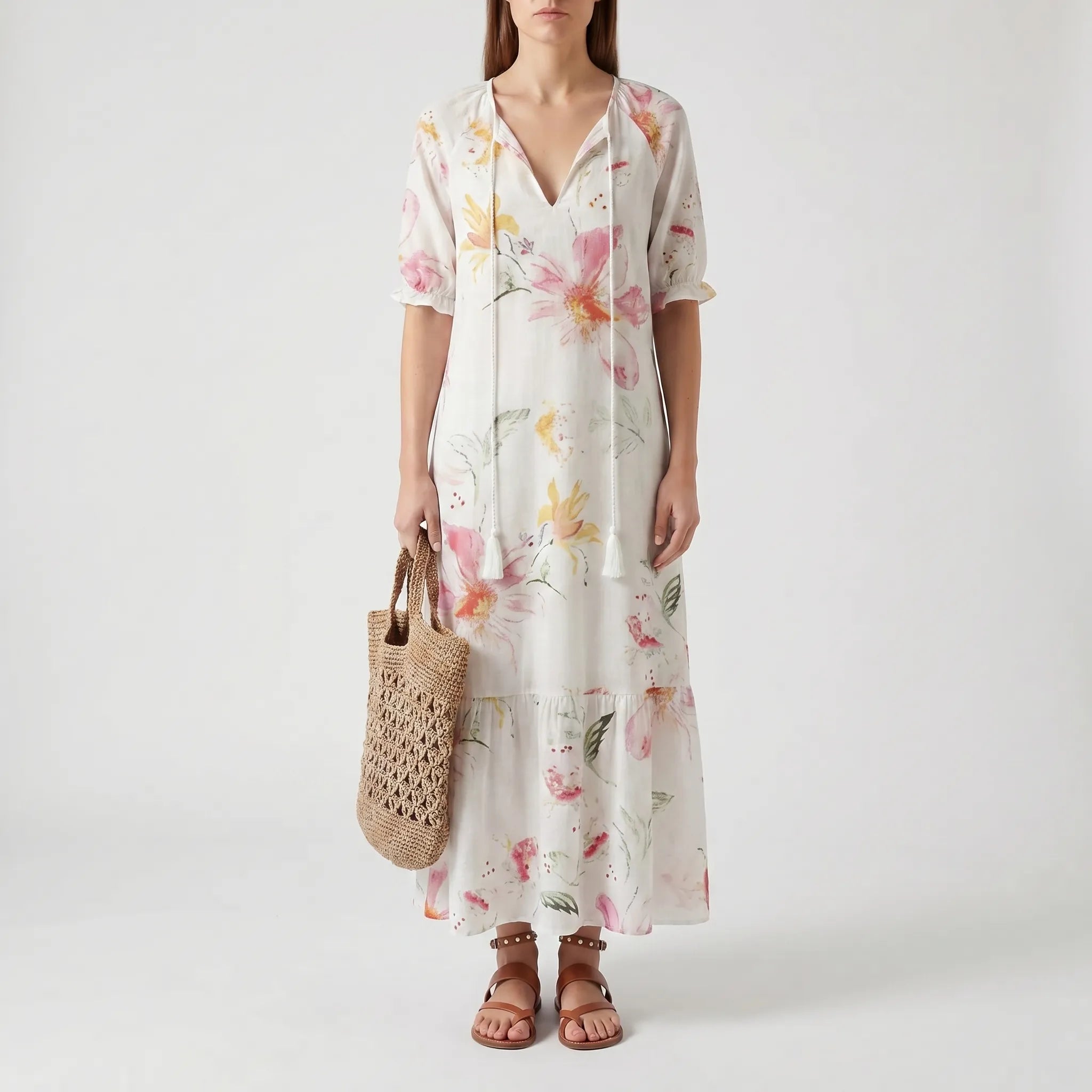 Women’s Boho V-Neck Maxi Dress