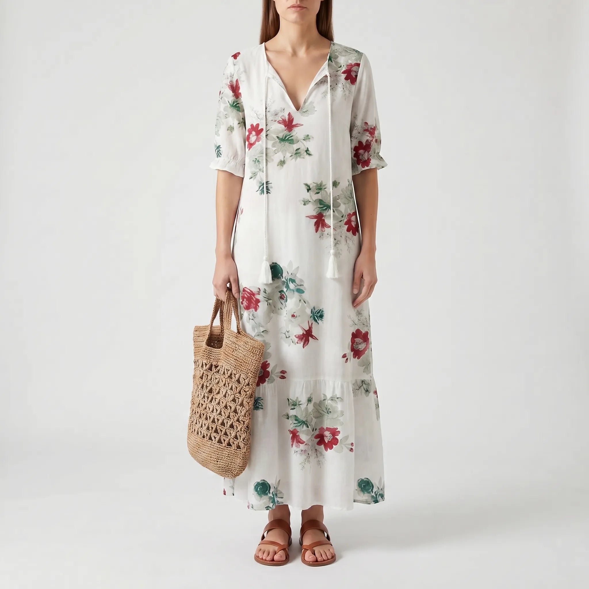 Women’s Boho V-Neck Maxi Dress
