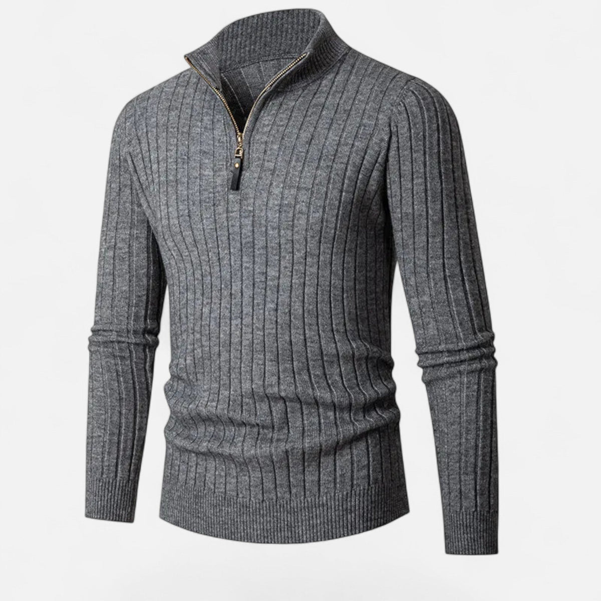 Men's Vertical Rib Half-Zip Knit Sweater