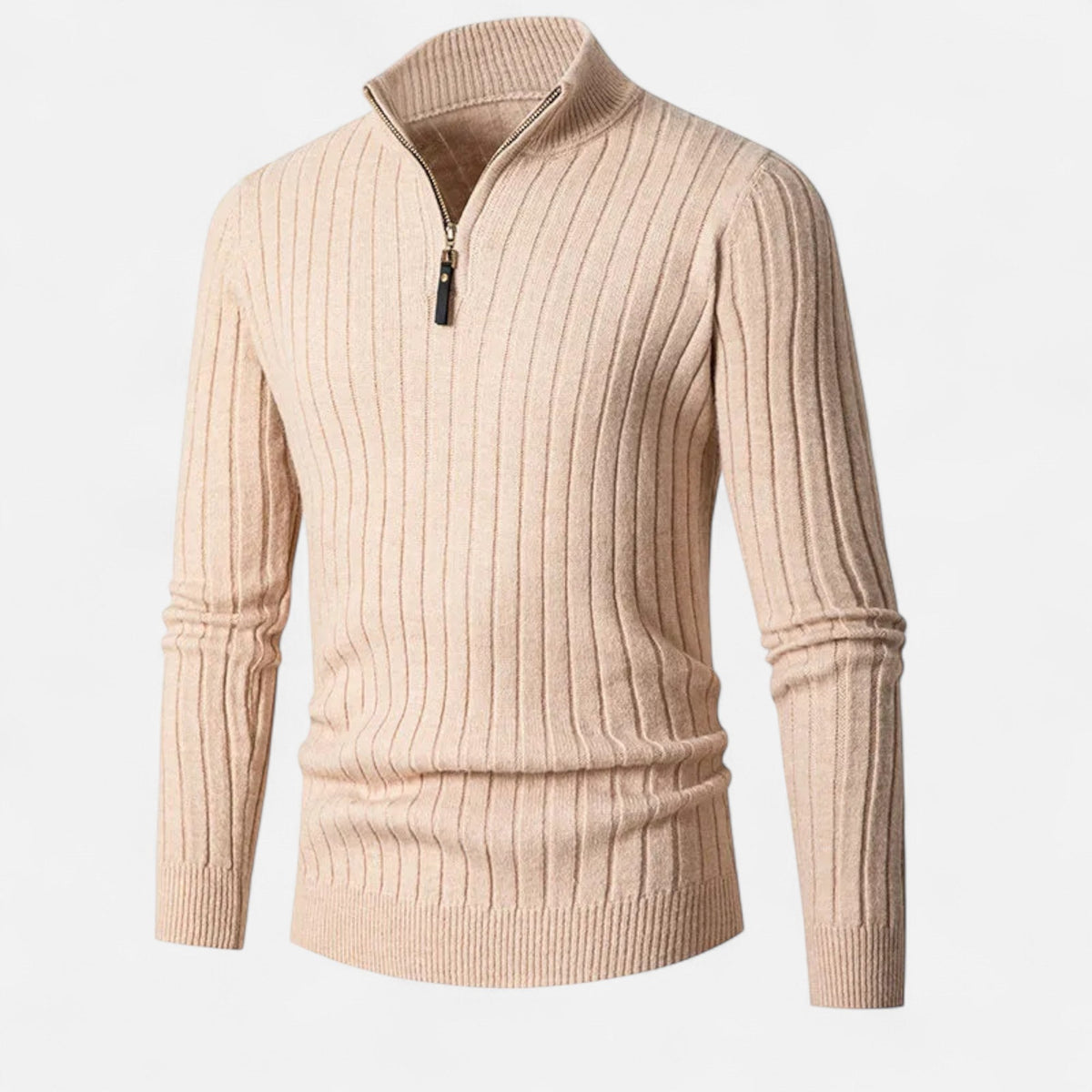 Men's Vertical Rib Half-Zip Knit Sweater