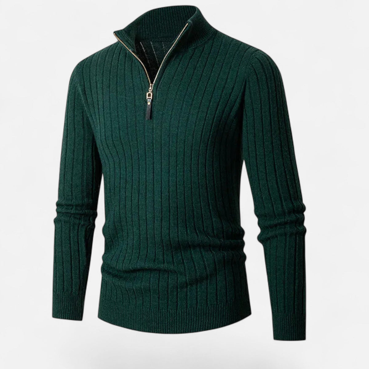 Men's Vertical Rib Half-Zip Knit Sweater