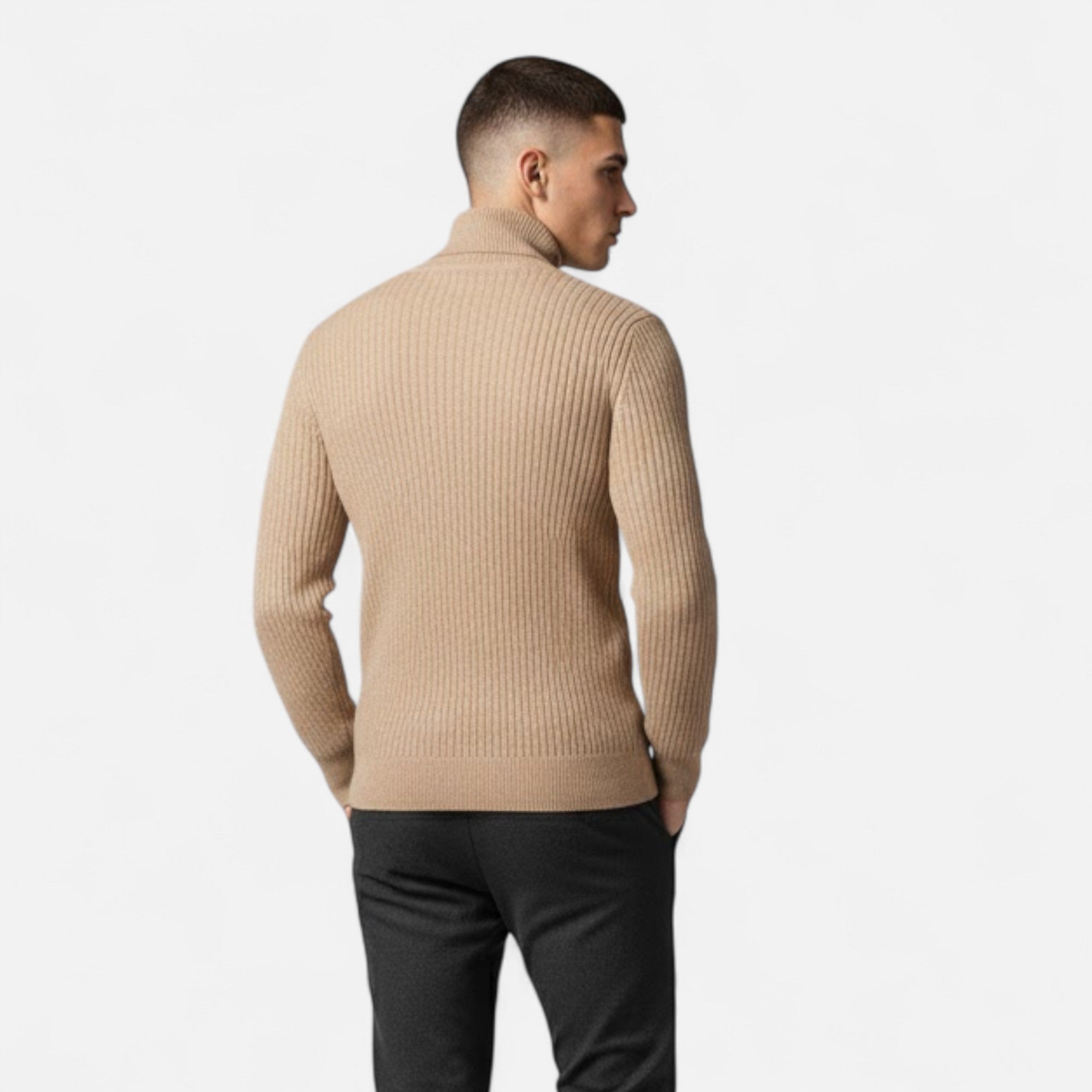 Men's Cashmere High-Lapel Pullover