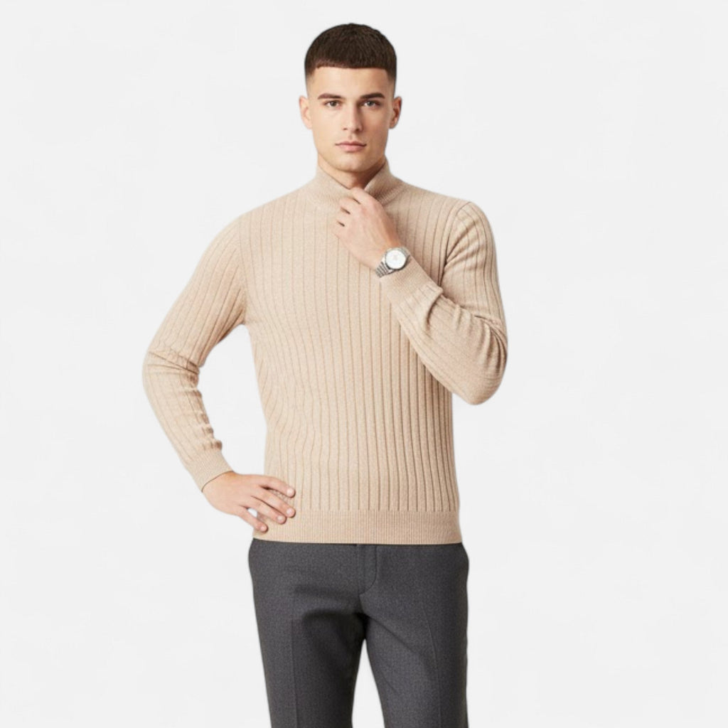 Men's Cashmere High-Lapel Pullover