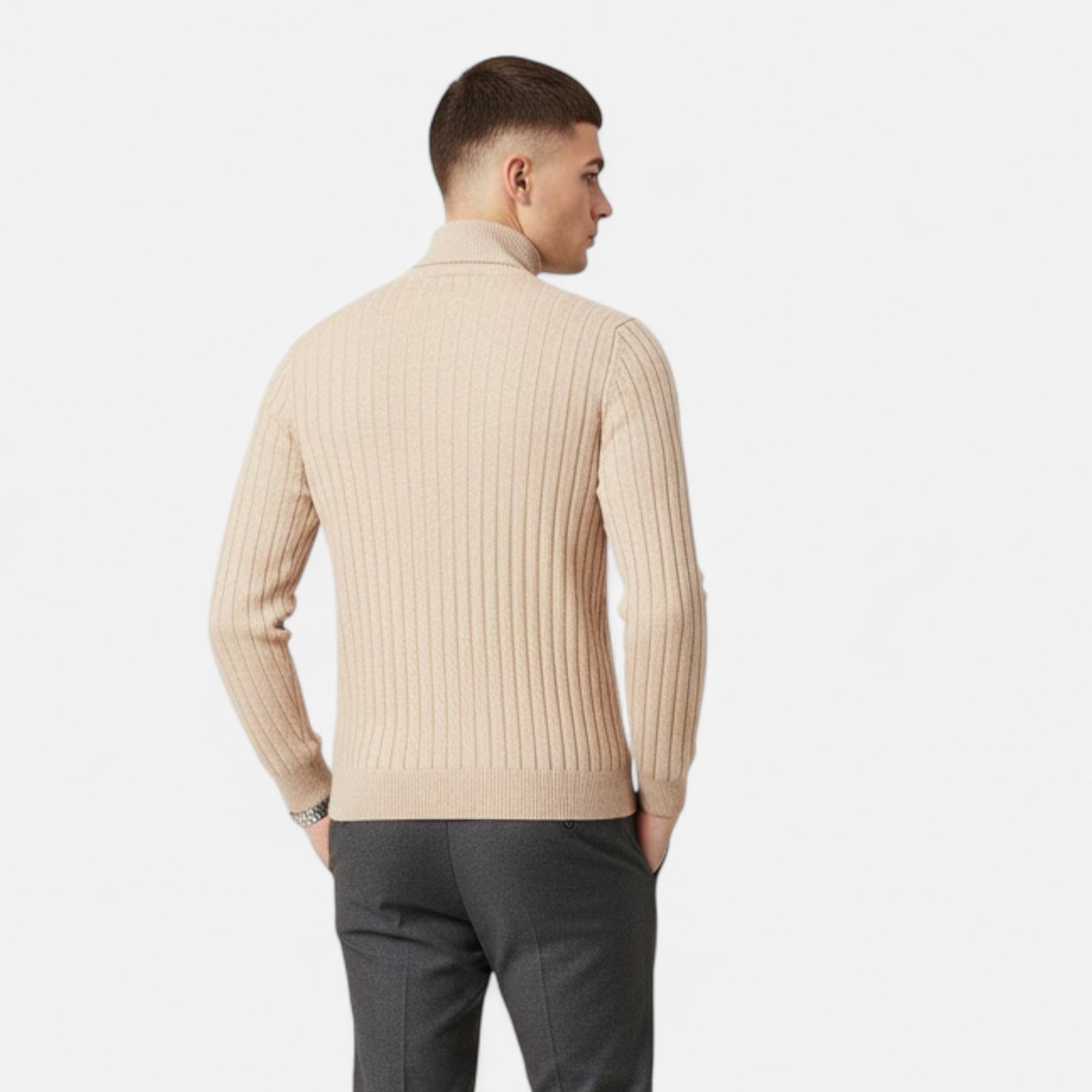 Men's Cashmere High-Lapel Pullover