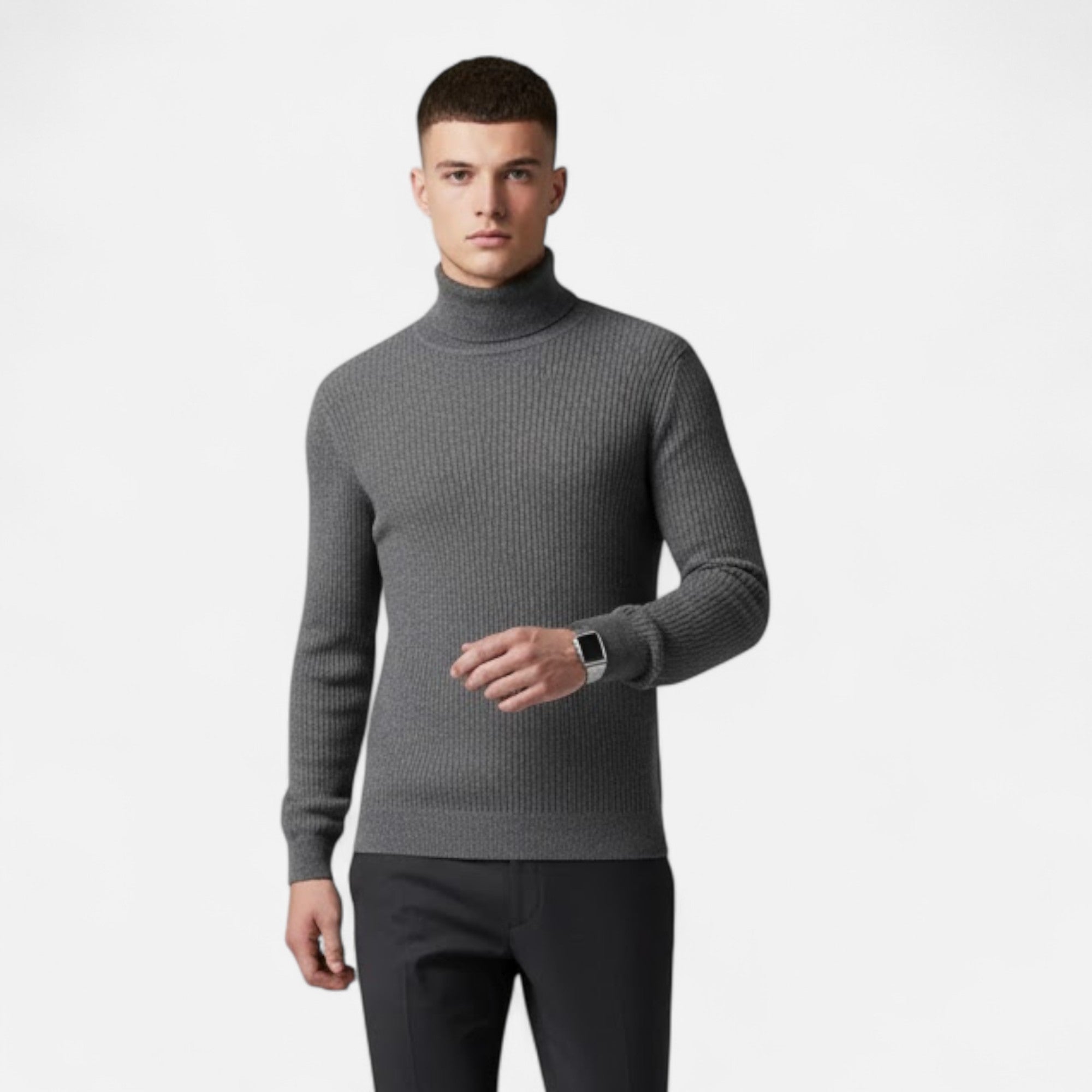 Men's Cashmere High-Lapel Pullover