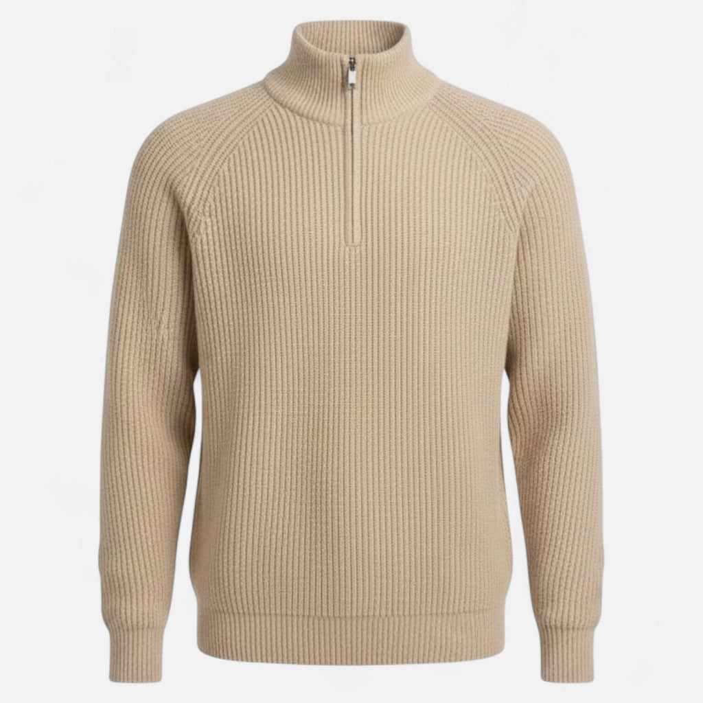 Men's Loose-Fit Fine Knit Sweater - Khaki
