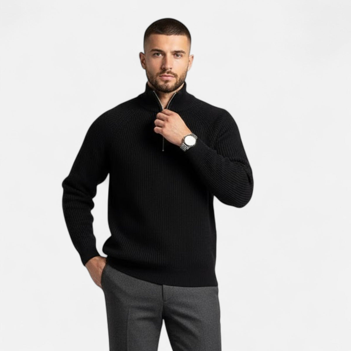 Men's Loose-Fit Fine Knit Sweater