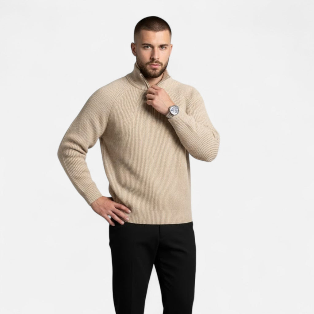 Men's Loose-Fit Fine Knit Sweater - Black