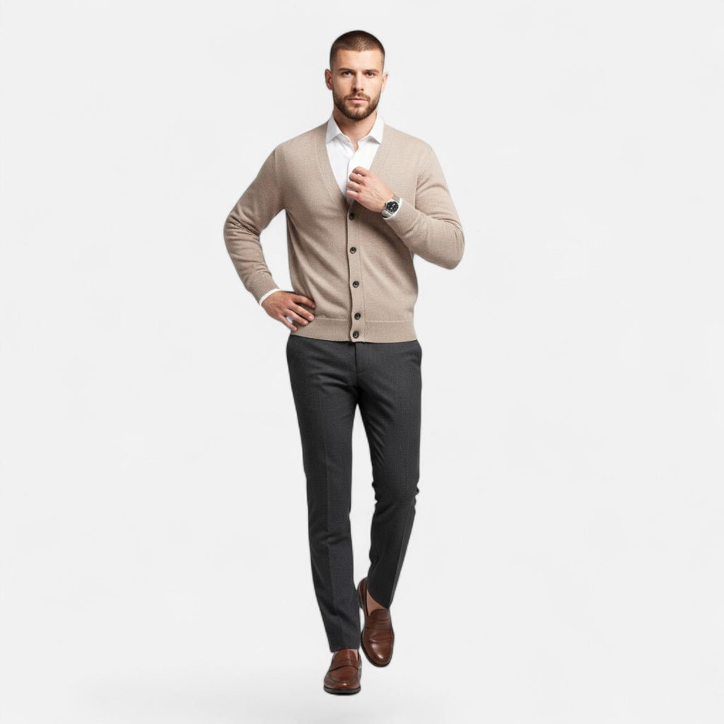 Men's Wool-Blend V-Neck Cardigan