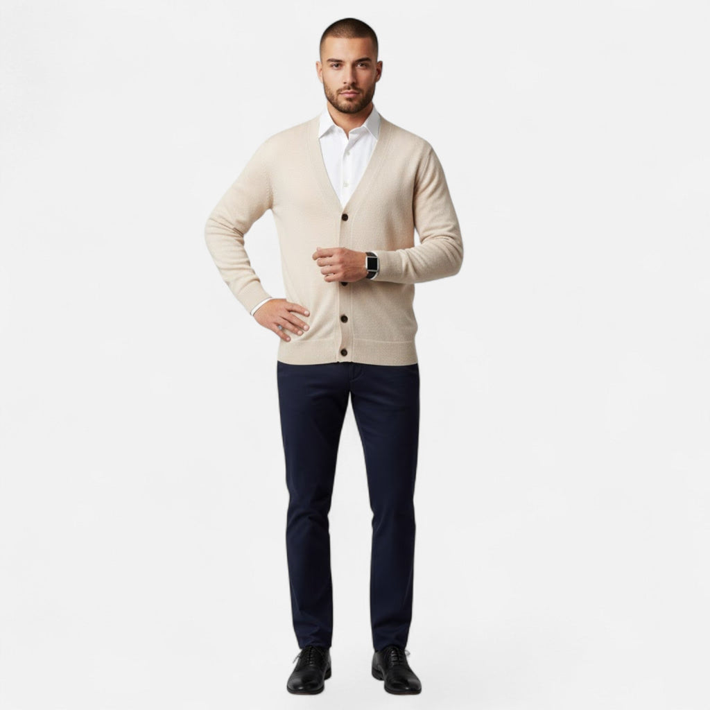 Men's Wool-Blend V-Neck Cardigan