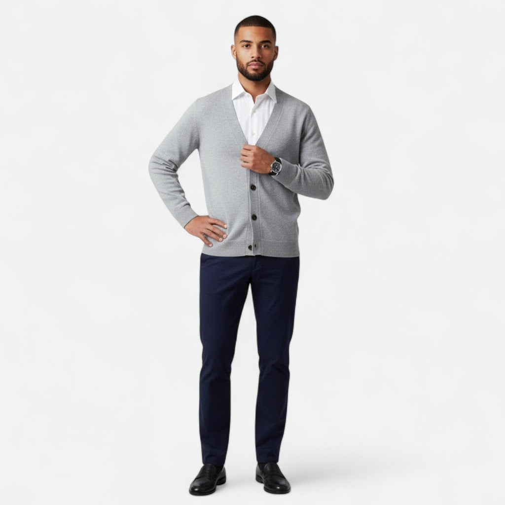 Men's Wool-Blend V-Neck Cardigan
