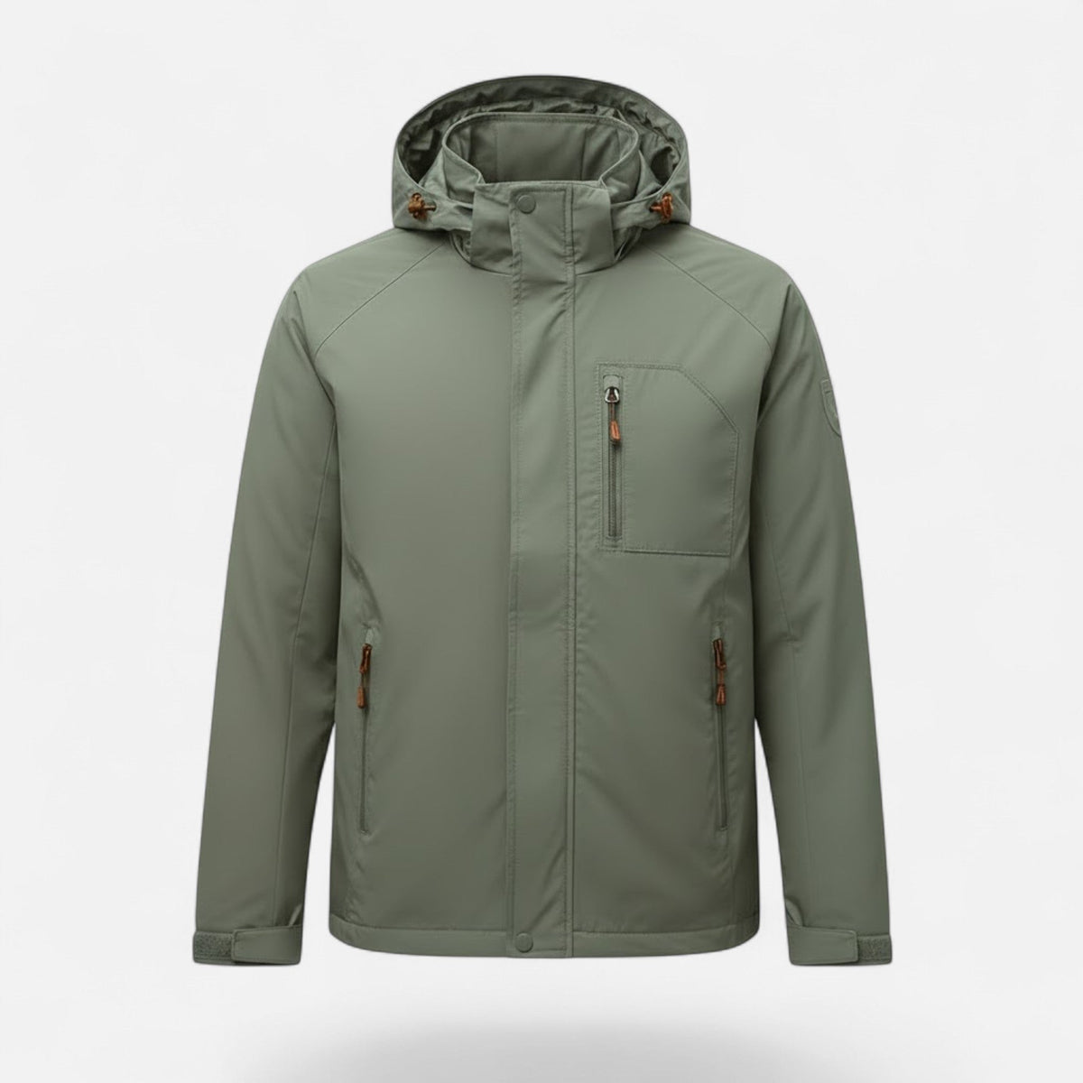 Men's Solid-Tone Stand-Collar Outdoor Jacket - Army Green