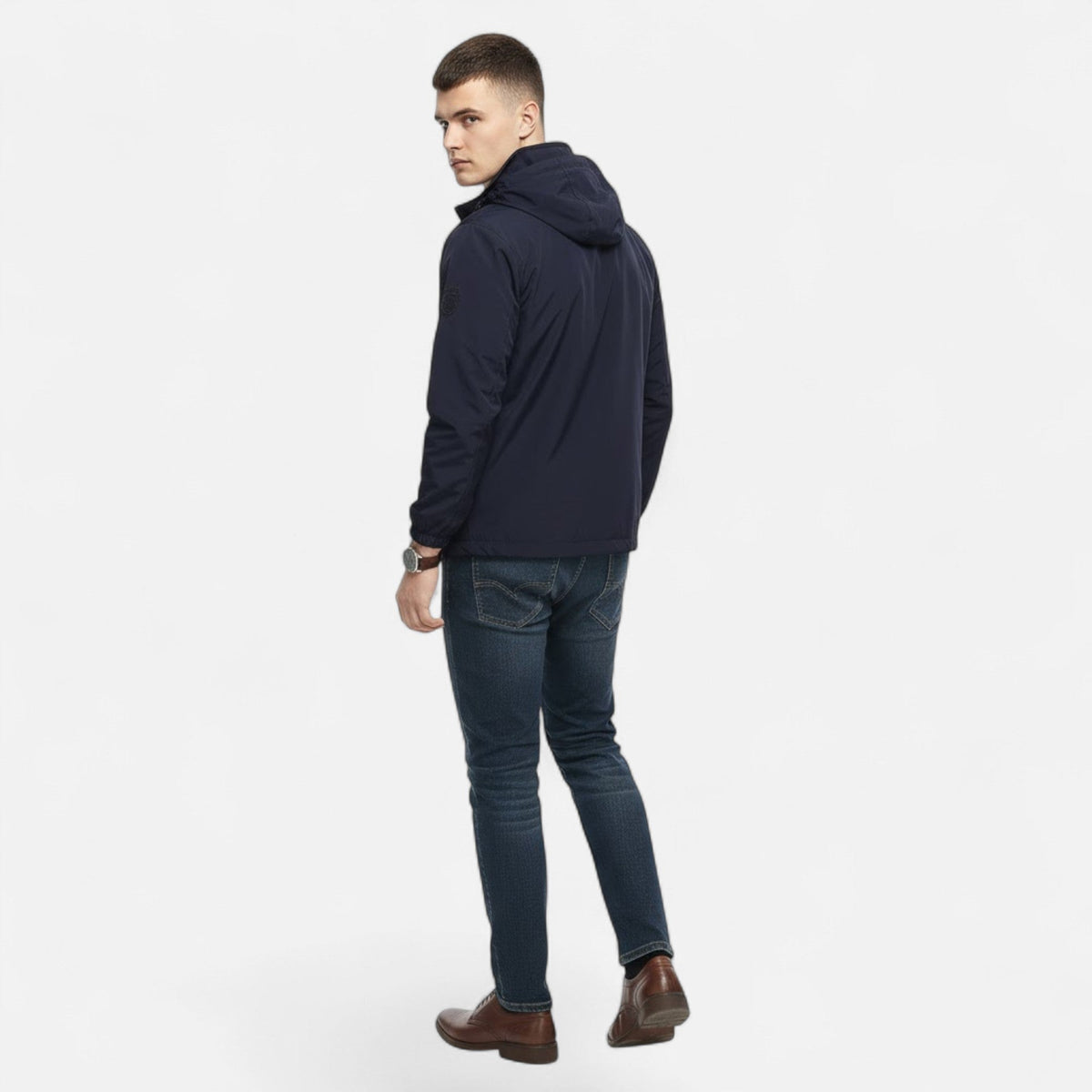 Men's Solid-Tone Stand-Collar Outdoor Jacket