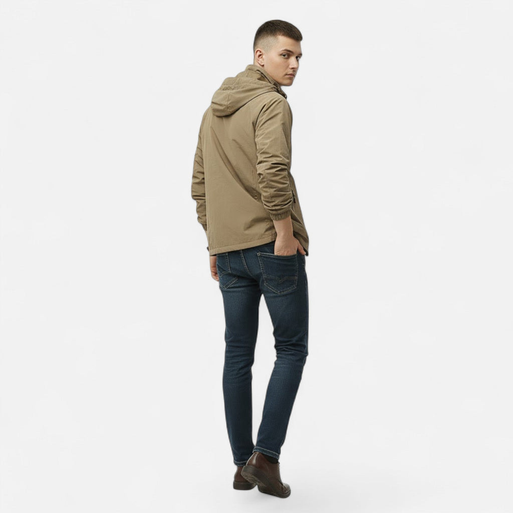 Men's Solid-Tone Stand-Collar Outdoor Jacket