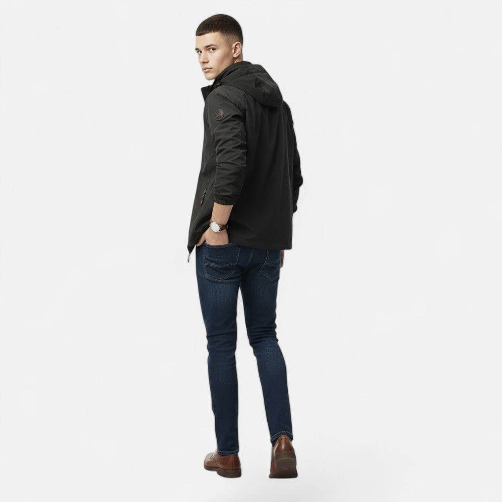 Men's Solid-Tone Stand-Collar Outdoor Jacket