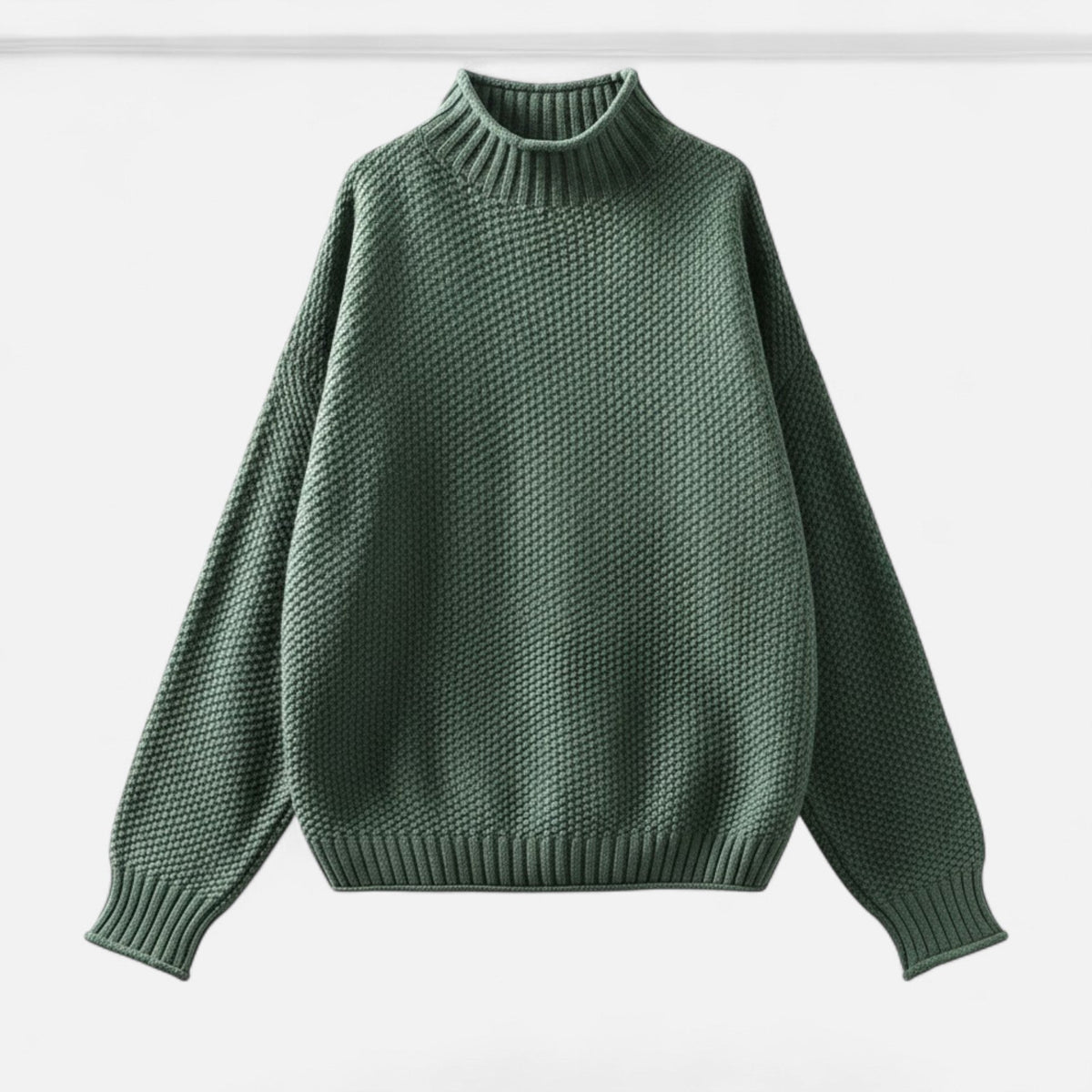 Women's Plus-Size Mock-Neck Loose Knit Sweater