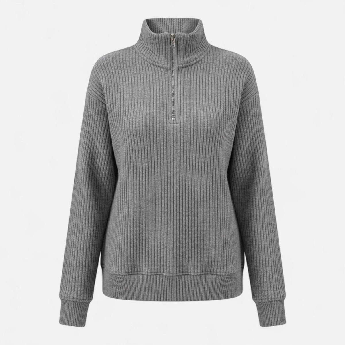 Women's Zip Stand-Collar Knit Pullover