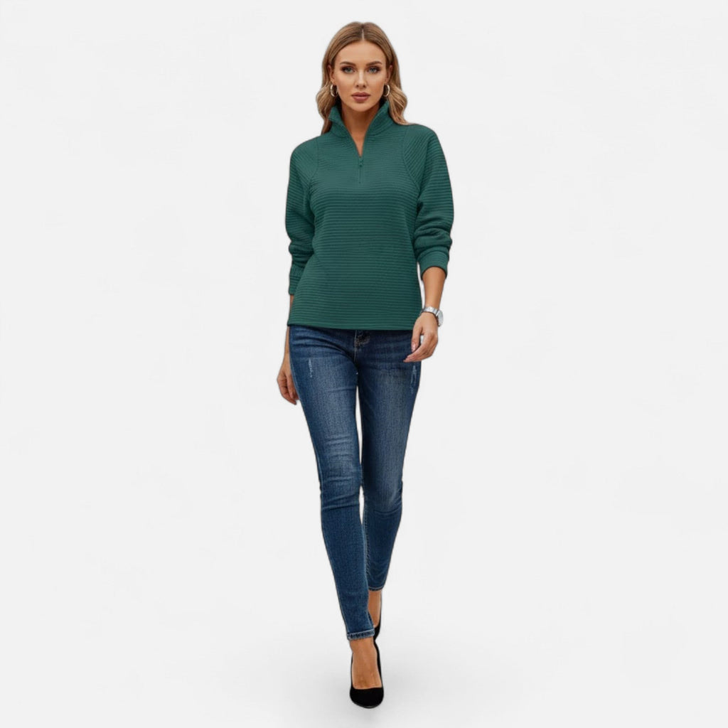 Women's Zip Stand-Collar Knit Pullover