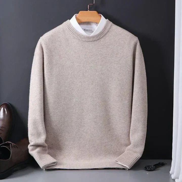 Men's Soft Knit Crew Neck Sweater - Khaki