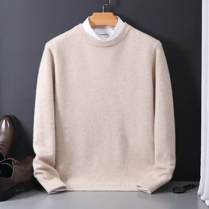 Men's Soft Knit Crew Neck Sweater - Beige