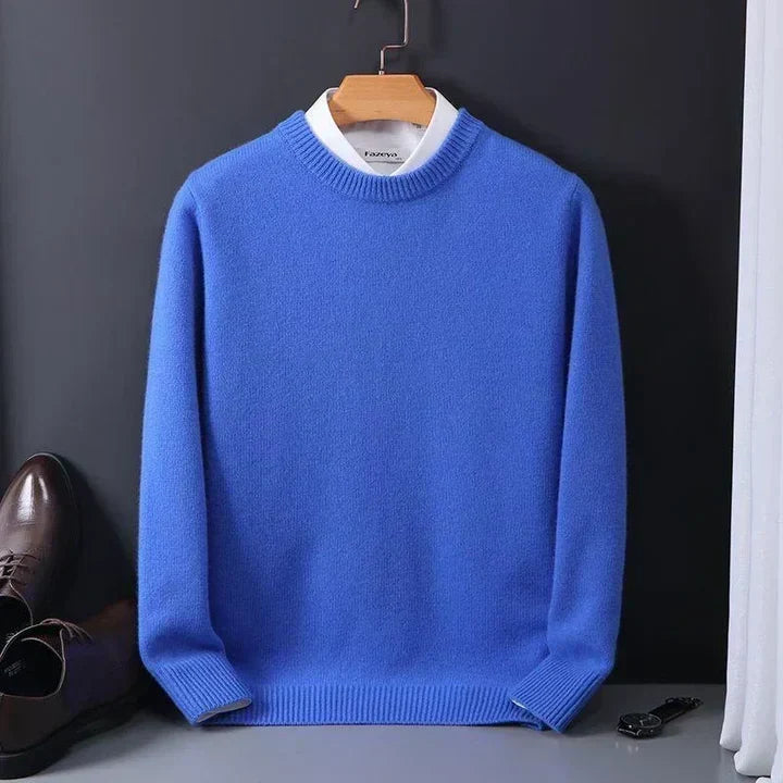 Men's Soft Knit Crew Neck Sweater - Blue
