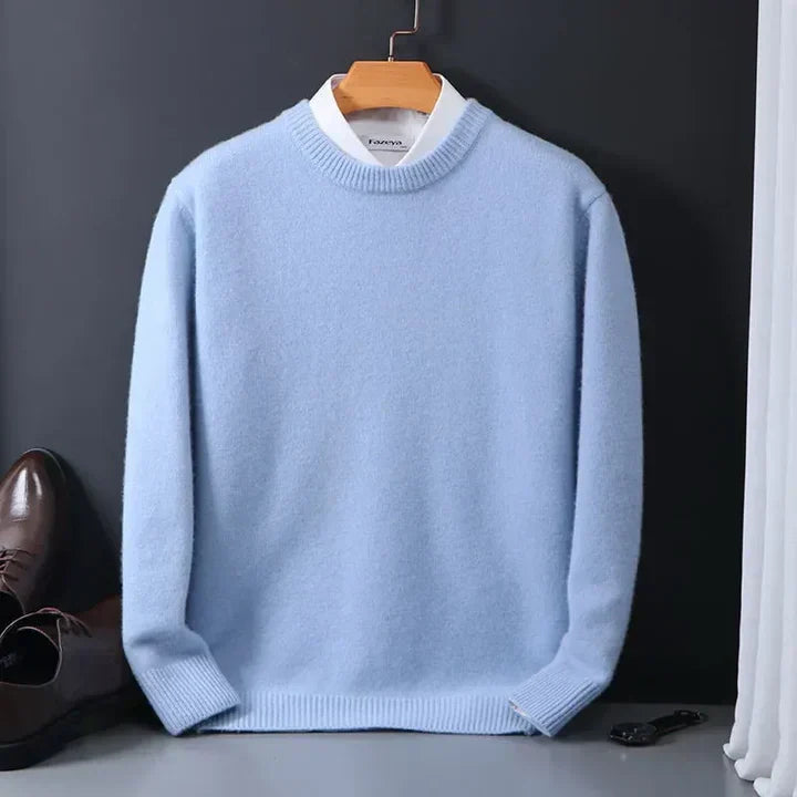 Men's Soft Knit Crew Neck Sweater - Light Blue