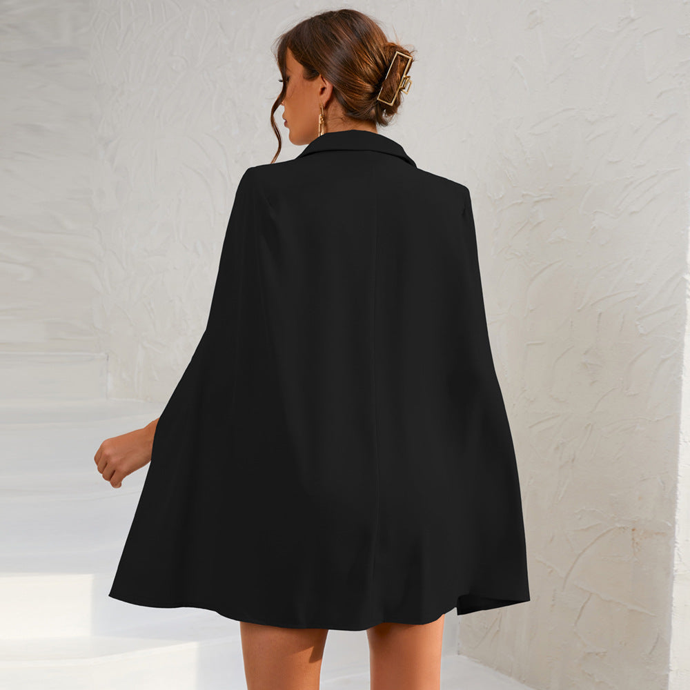 Women's Belted Cape Blazer Mini Dress