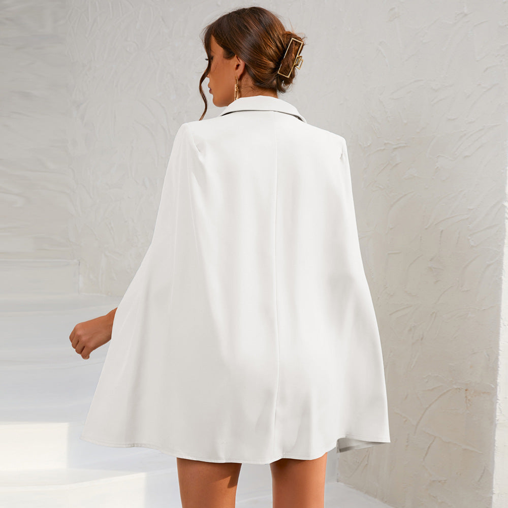 Women's Belted Cape Blazer Mini Dress