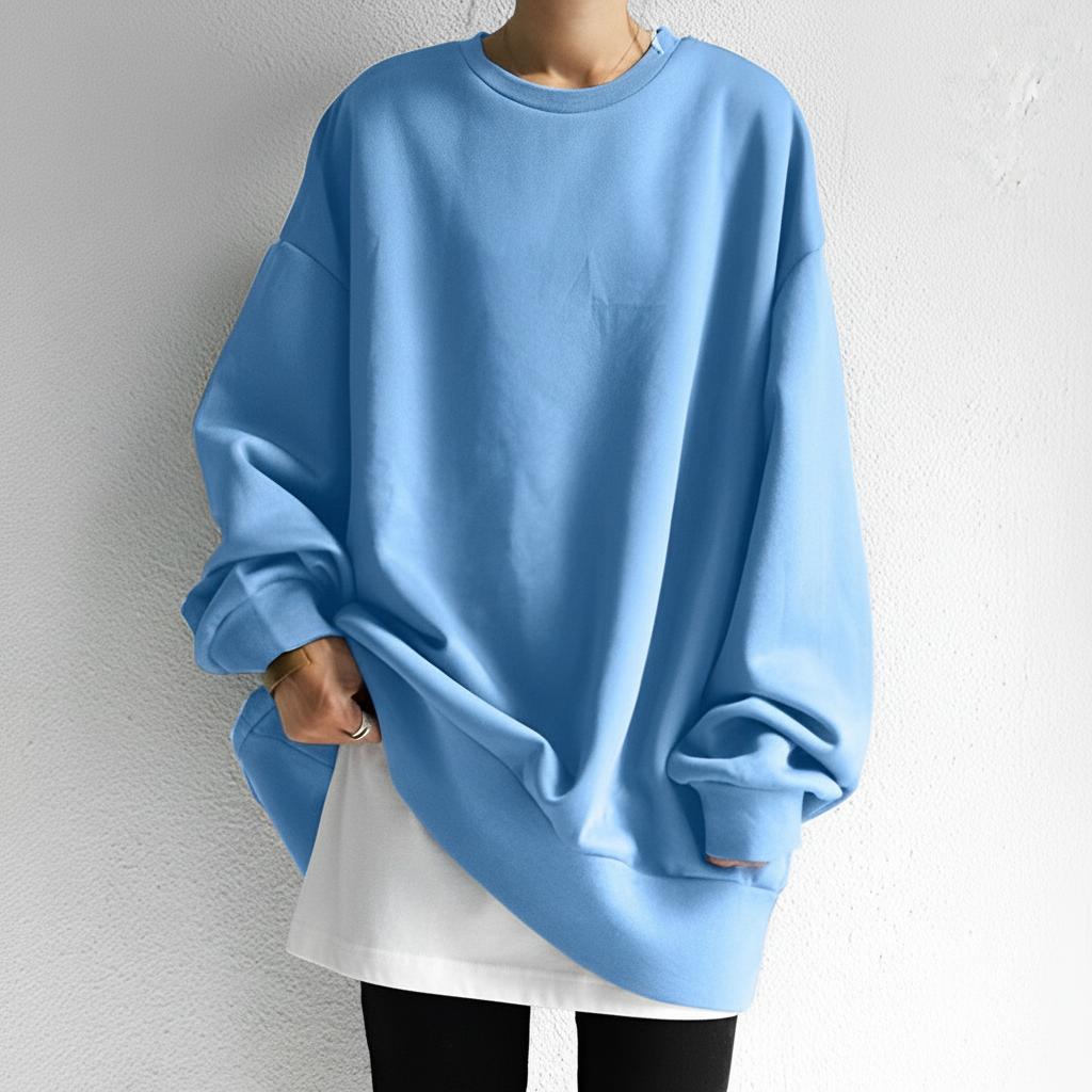 Women's Dropped Shoulder Oversized Crew Sweatshirt