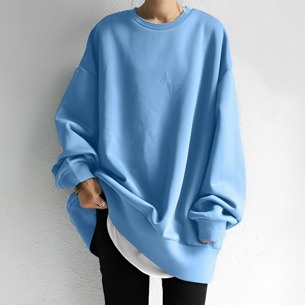 Women's Dropped Shoulder Oversized Crew Sweatshirt