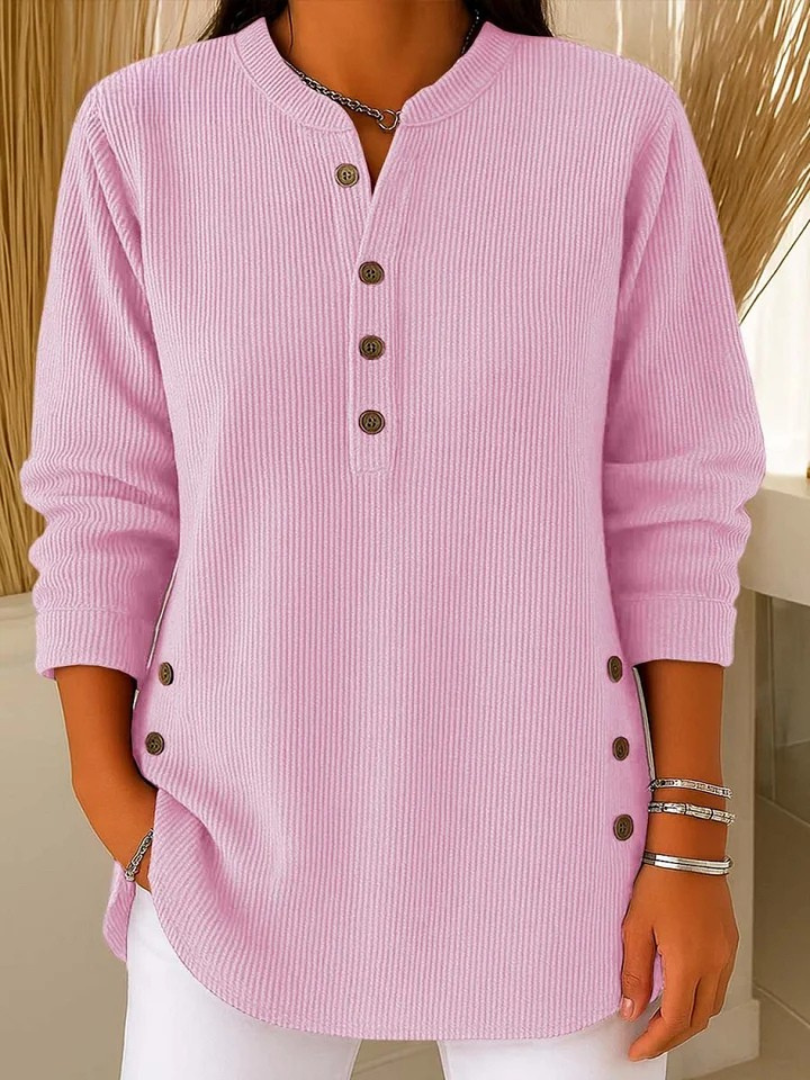 Women's Ribbed Knit Henley Top