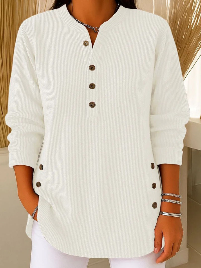 Women's Ribbed Knit Henley Top