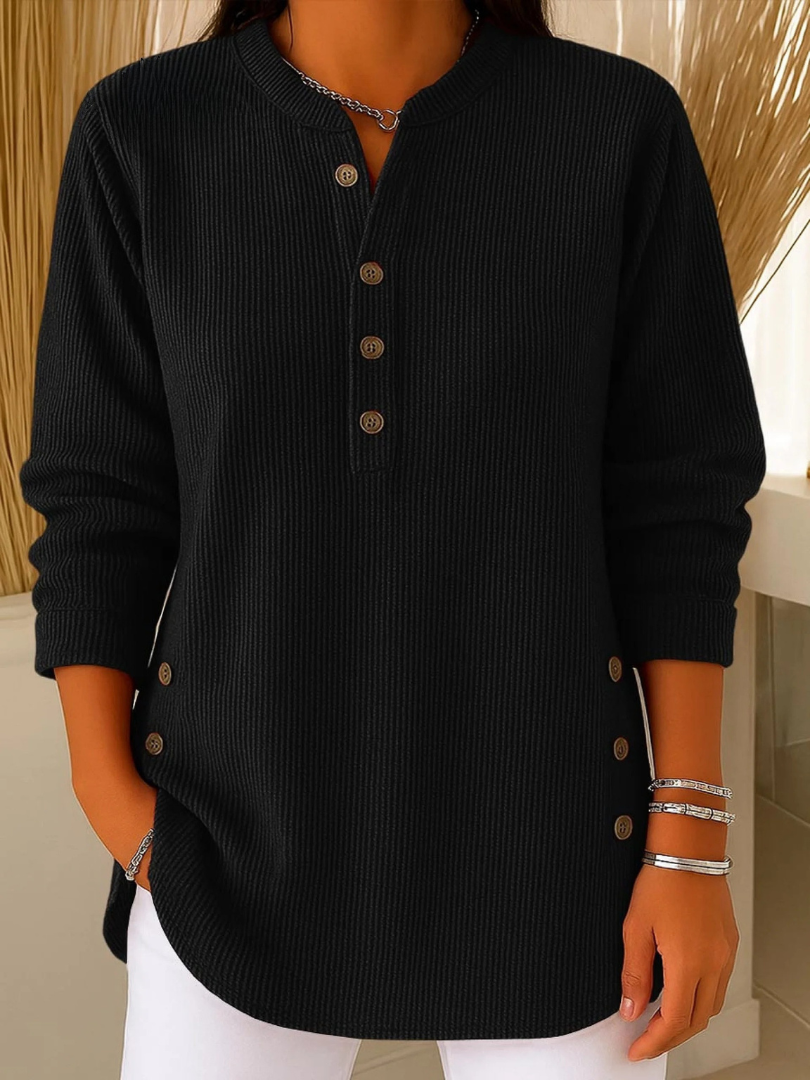 Women's Ribbed Knit Henley Top
